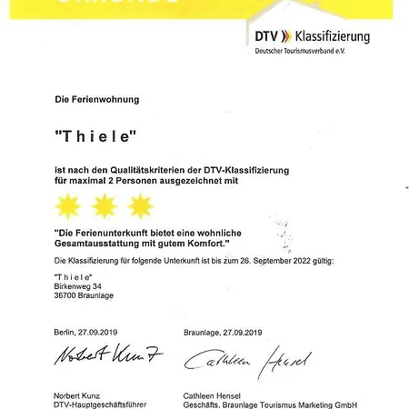 Apartment Ferienwohnung Thiele *